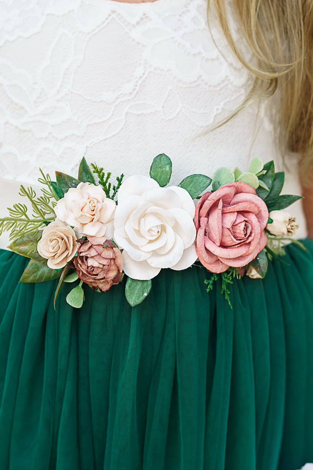 Sleeveless Tulle and Lace Flower Girl Dress - The Little Kitten Boutique