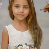 Sleeveless Tulle and Lace Flower Girl Dress - The Little Kitten Boutique