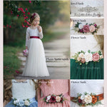 Short Sleeve Wildflower Floral Embroidered Flower Girl Dress- Champagne - The Little Kitten Boutique