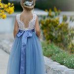 Tulle and Lace Flower Girl Dress - The Little Kitten Boutique