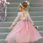 Forest Green, Prima Pink and Mauve Flower Girl Dresses - The Little Kitten Boutique