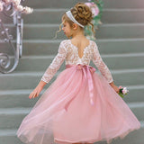 Forest Green, Prima Pink and Mauve Flower Girl Dresses - The Little Kitten Boutique
