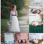 Sleeveless Knee Length Lace Flower Girl Dresses - The Little Kitten Boutique