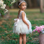 Dusty Blue, Layered flower girl dress / girls special occasion dress - The Little Kitten Boutique