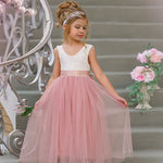 Sleeveless Tulle and Lace Flower Girl Dress - The Little Kitten Boutique