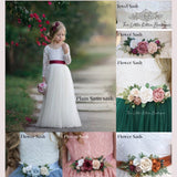 Hunter Green Floral Embroidered - Flower Girl Dress