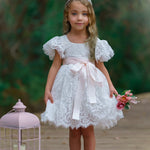 Flower Girl Dress / Special Occasion Dress for Girls, with Ruffle Sleeve - The Little Kitten Boutique