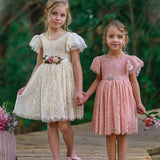 Flower Girl Dress / Special Occasion Dress for Girls, with Ruffle Sleeve - The Little Kitten Boutique