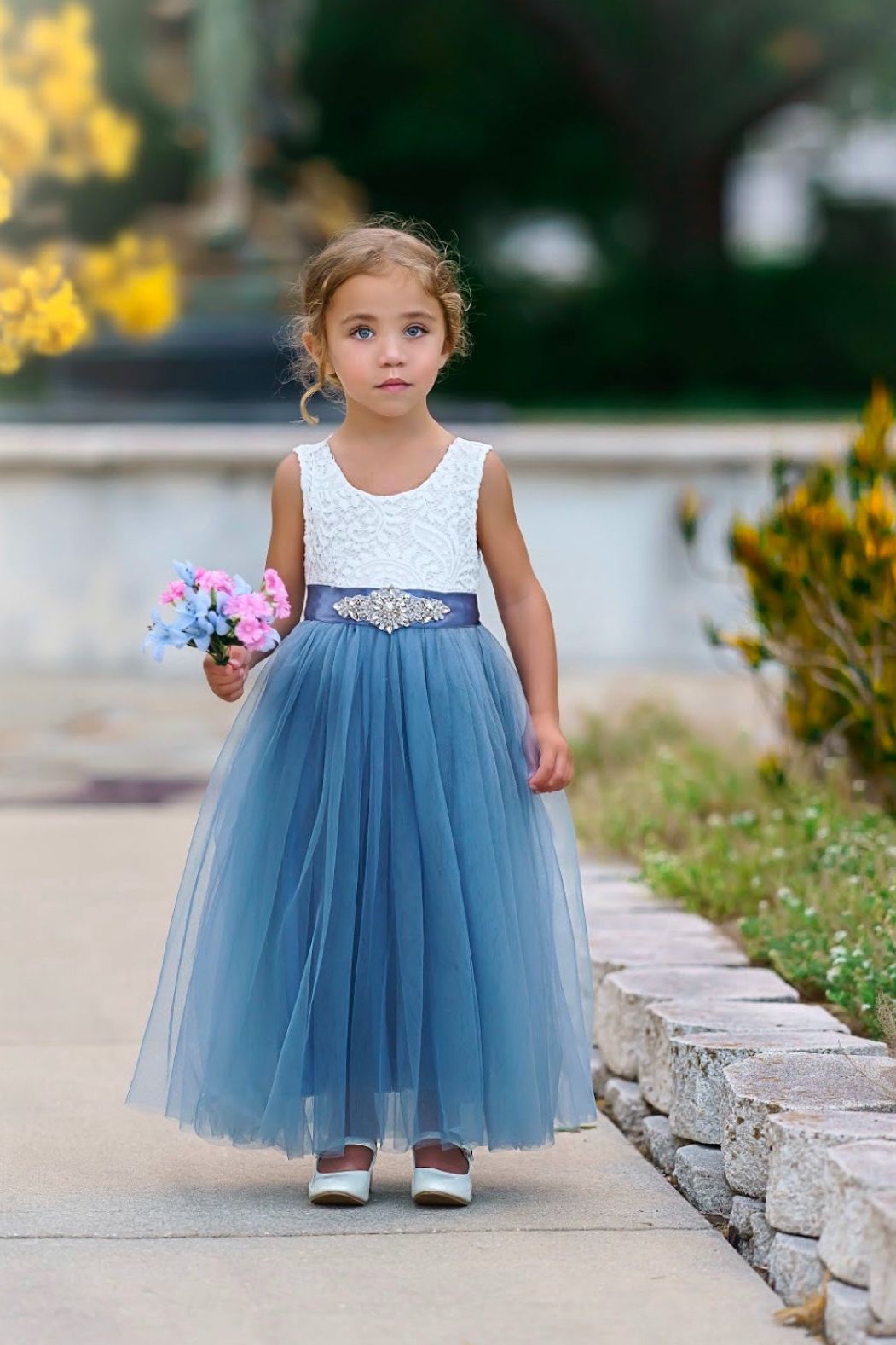 Rustic Lace Boho Style Flower Girl Dress - The Little Kitten Boutique
