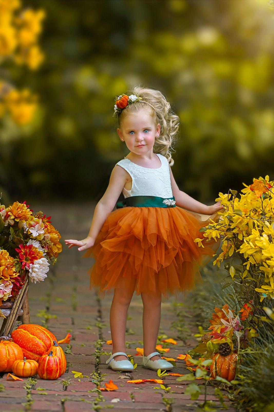 Cute as a Pumpkin - Girls Tutu Dress - The Little Kitten Boutique