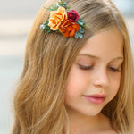 Fall Inspired Burnt Orange short sleeve flower girl dress - The Little Kitten Boutique