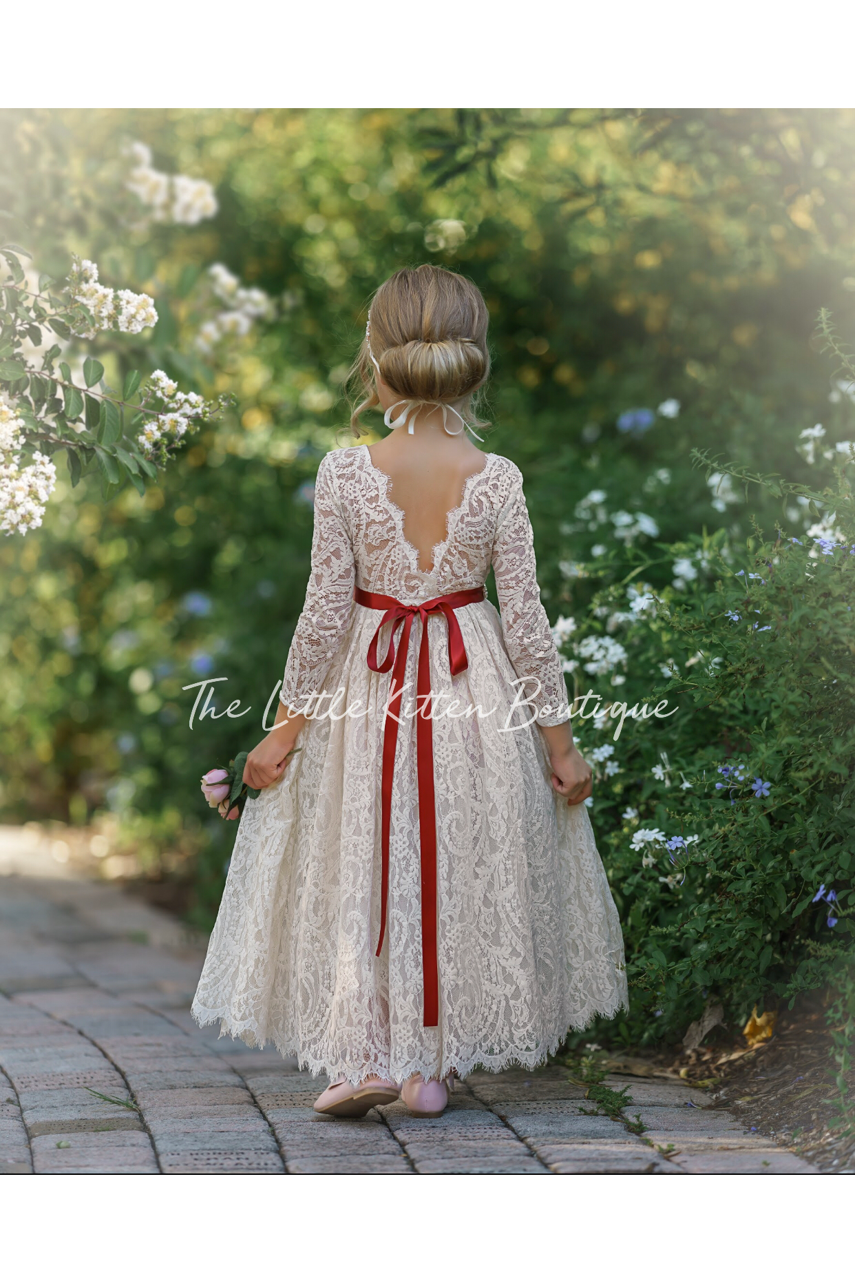 Flower girl dresses long sleeve deals lace
