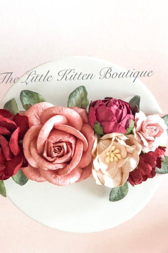 Rose and Peony Floral Satin Sashes