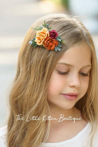 Fall Inspired Burnt Orange short sleeve flower girl dress