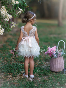 Tutu style flower girl dress / girls special occasion dress