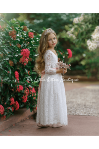 Long Sleeve Lace Flower Girl Dress