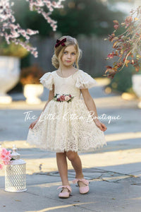 Flower Girl Dress / Special Occasion Dress for Girls, with Ruffle Sleeve