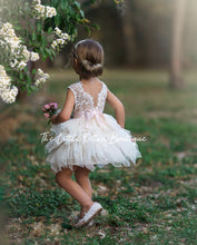 Knee Length, Layered flower girl dress / girls special occasion dress
