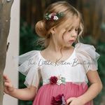 Blush Tulle High Low Flower Girl Dress / Girls Special Occasion Dress - The Little Kitten Boutique