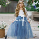 Sage tulle and lace Flower Girl dress - The Little Kitten Boutique