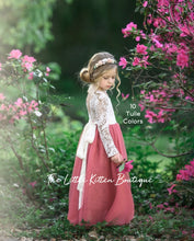 Classic Long Sleeve Tulle and Lace Flower Girl Dress / Girls Special Occasion Dress
