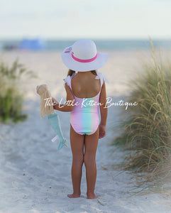 Pastel Rainbow Swimsuit - 1 piece bathing suit