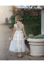 Rustic Rose, Ivory and White Lace Flower Girl Dress