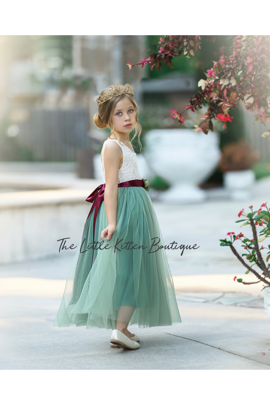 Flower girl dresses with tulle skirts hot sale