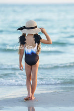 Girls Ombre Swimsuit - 1 piece bathing suit, petal sleeve