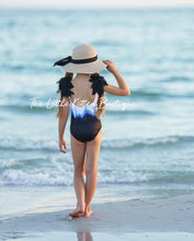 Girls Ombre Swimsuit - 1 piece bathing suit, petal sleeve