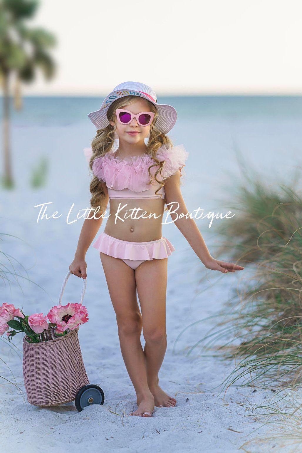 Pink Ruffle Swimsuit - 2 Piece Bathing Suit 10