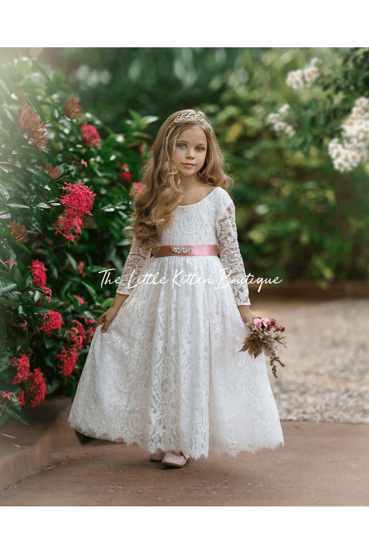 Flower girl dress with long sleeves best sale