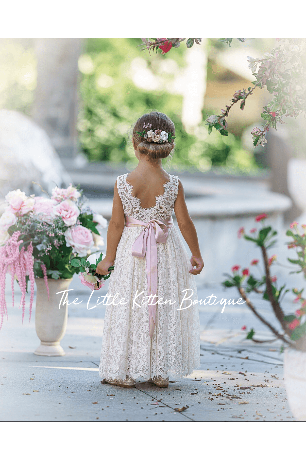 Rustic lace flower girl dresses hotsell