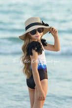 Girls Ombre Swimsuit - 1 piece bathing suit, petal sleeve