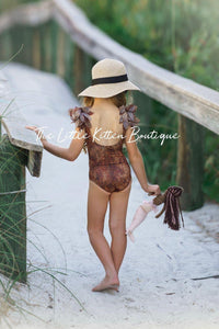 Girls Leopard Swimsuit - 1 piece bathing suit