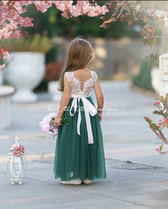Sleeveless Lace and Tulle Flower Girl Dresses / Girls Special Occasion Dresses