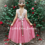Tulle and Lace Flower Girl Dress - The Little Kitten Boutique