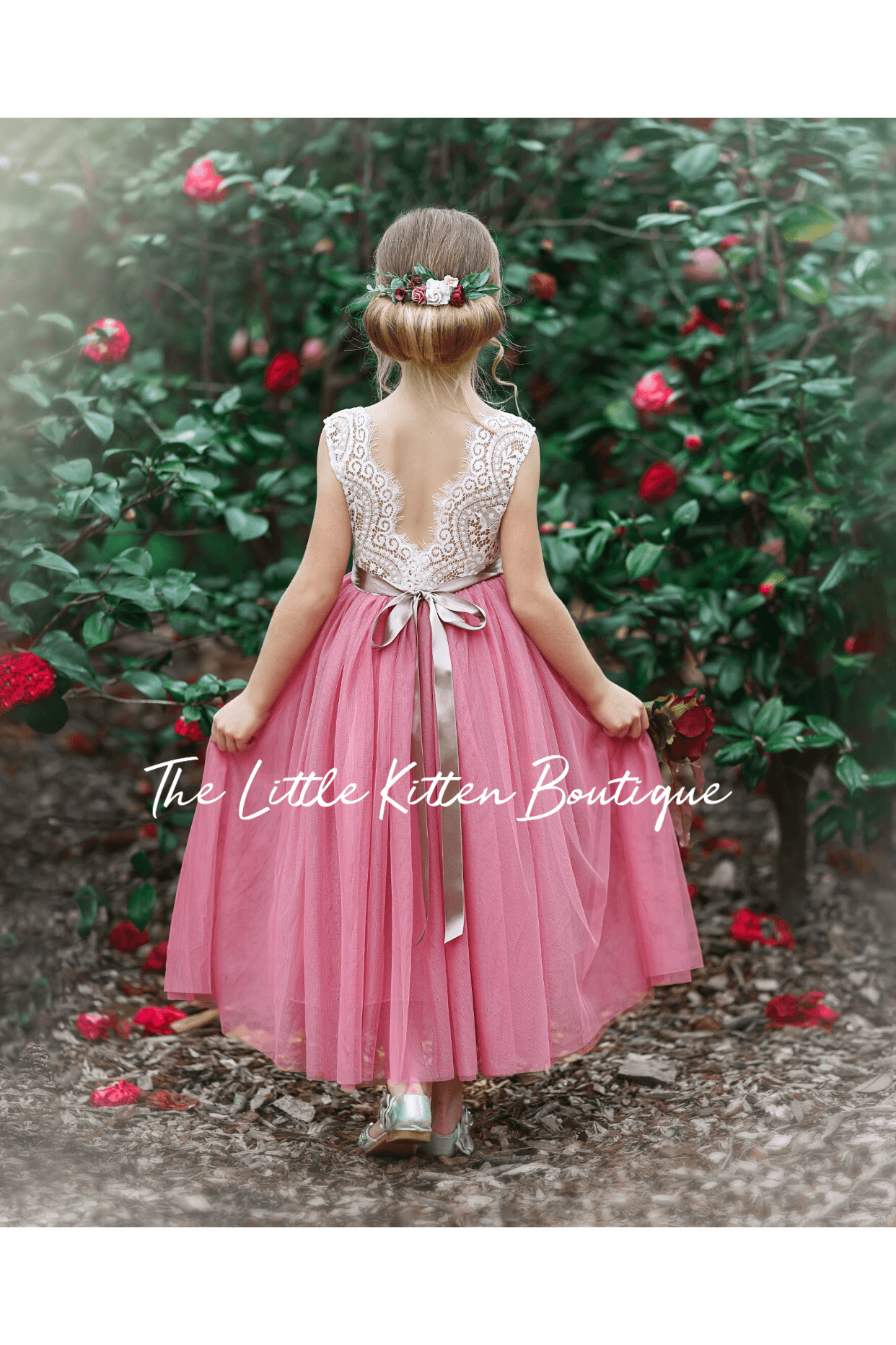 Tulle and Lace Flower Girl Dress - The Little Kitten Boutique