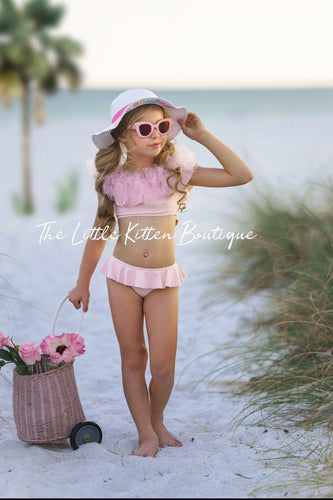 Pink Ruffle Swimsuit - 2 piece bathing suit