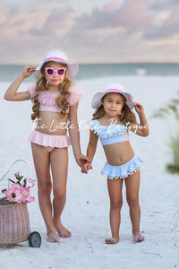 Pink Ruffle Swimsuit - 2 piece bathing suit