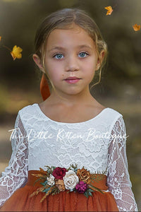 Rose and Peony Floral Satin Sashes