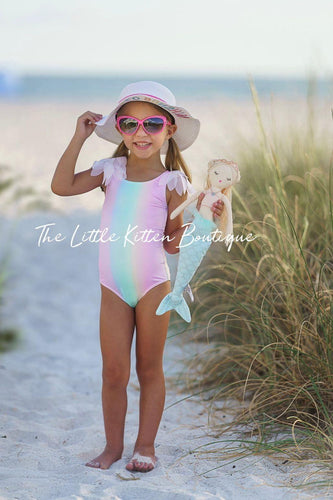 Pastel Rainbow Swimsuit - 1 piece bathing suit