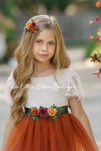 Fall Inspired Burnt Orange short sleeve flower girl dress