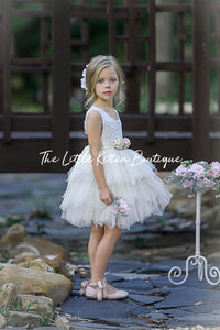 Tulle and lace flower girl dress / special occasion dress