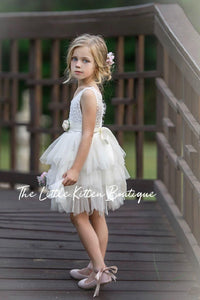 Tulle and lace flower girl dress / special occasion dress