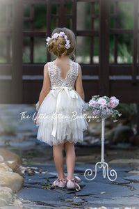 Tulle and lace flower girl dress / special occasion dress
