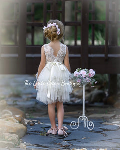 Tulle and lace flower girl dress / special occasion dress